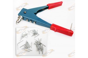 2 Way Blind 60pc Gutter Pop Rivet Gun Hand Riveter Set Repair Tool